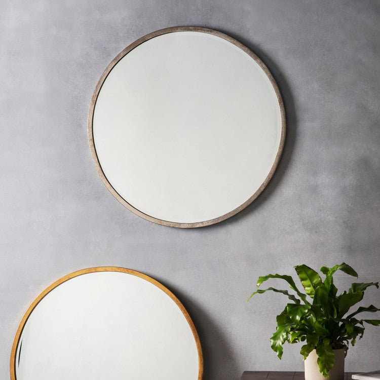 Product photograph of Gallery Interiors Higgins Mirror Antique Gold Large Round from Olivia's.