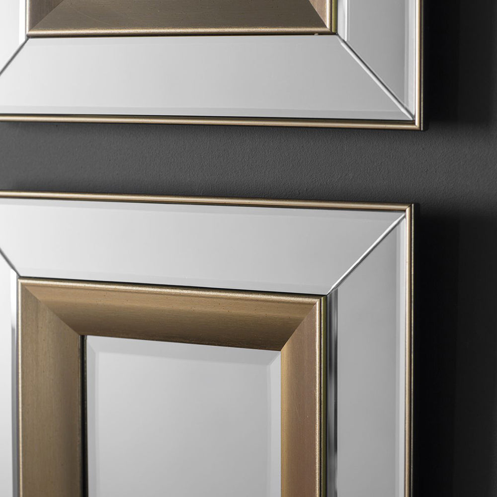 Product photograph of Gallery Interiors Phantom Mirror Gold Rectangle from Olivia's.