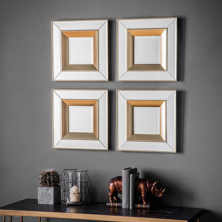 Product photograph of Gallery Interiors Phantom Mirror Gold Rectangle from Olivia's.