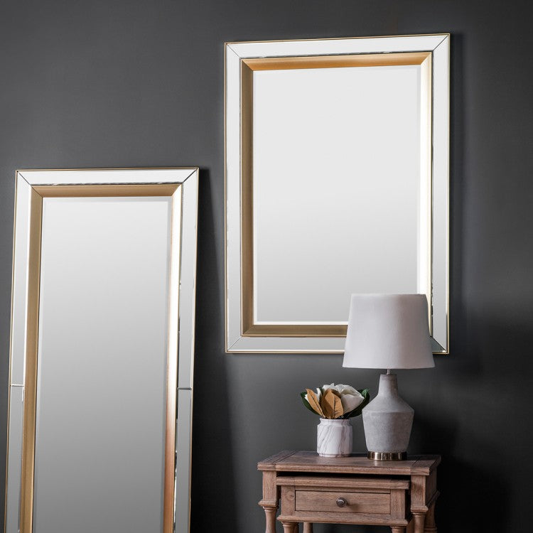 Product photograph of Gallery Interiors Phantom Mirror Gold Rectangle from Olivia's