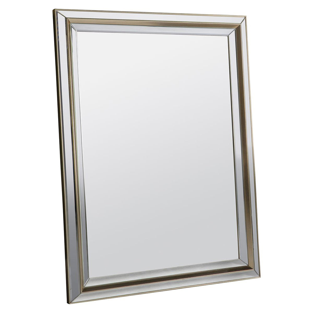 Product photograph of Gallery Interiors Vogue Mirror Brown And Silver Rectangle from Olivia's.