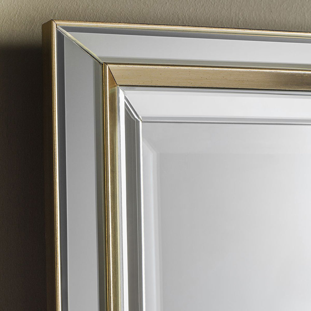 Product photograph of Gallery Interiors Vogue Mirror Brown And Silver Octagon from Olivia's.