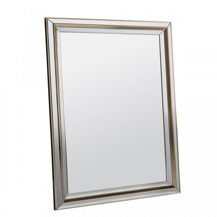 Product photograph of Gallery Interiors Vogue Mirror Brown And Silver Octagon from Olivia's.