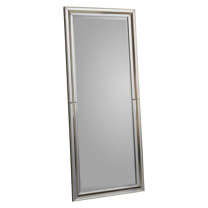 Product photograph of Gallery Interiors Vogue Floor Length Mirror In Chrome from Olivia's