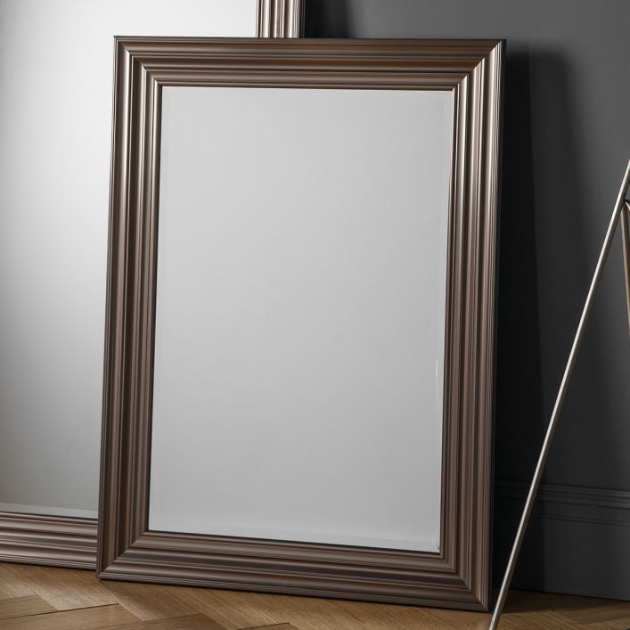 Product photograph of Gallery Interiors Erskine Rectangle Pewter Mirror from Olivia's