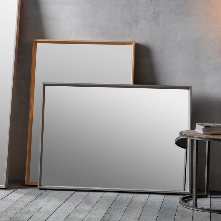 Product photograph of Gallery Interiors Comet Rectangular Wall Mirror - Grey Grey from Olivia's