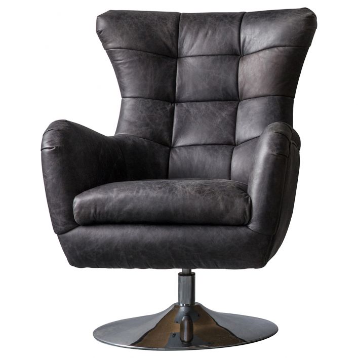 Product photograph of Gallery Interiors Hudson Living Bristol Antique Armchair In Black from Olivia's
