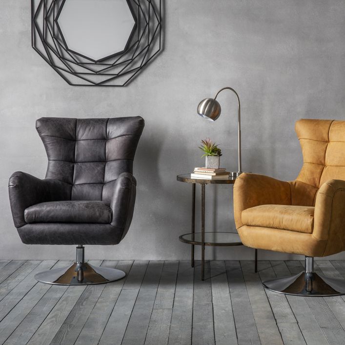 Product photograph of Gallery Interiors Hudson Living Bristol Antique Armchair In Black from Olivia's.