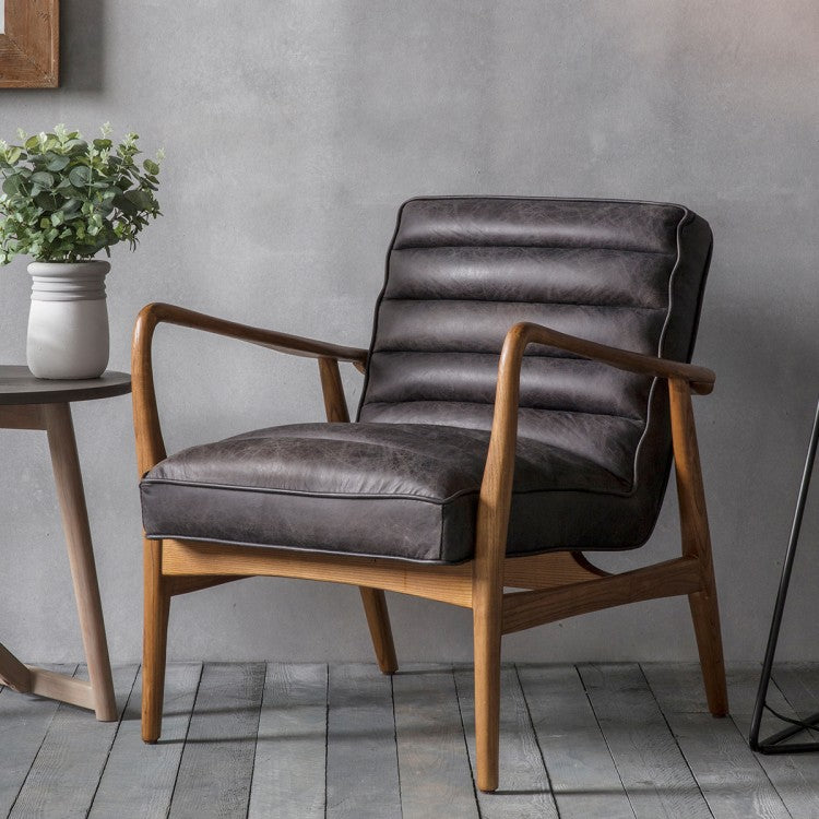 Product photograph of Gallery Interiors Datsun Occasional Chair In Antique Ebony from Olivia's.