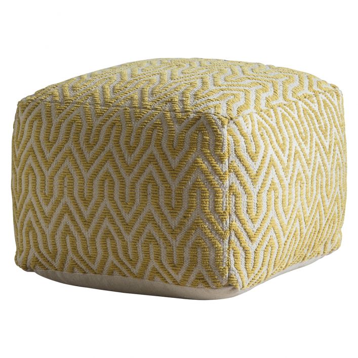 Product photograph of Gallery Interiors Stromstad Pouffe In Ochre from Olivia's.