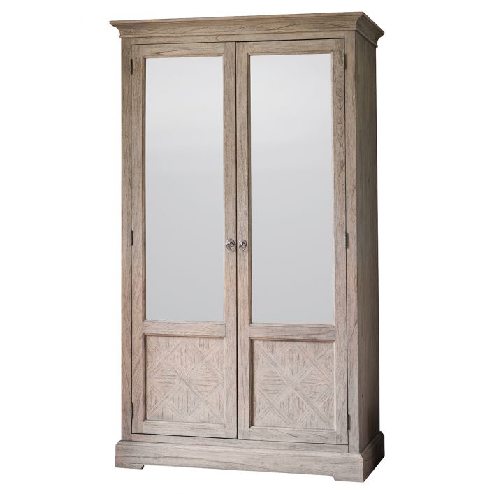 Product photograph of Gallery Interiors Mustique 2 Mirror Door Wardrobe from Olivia's