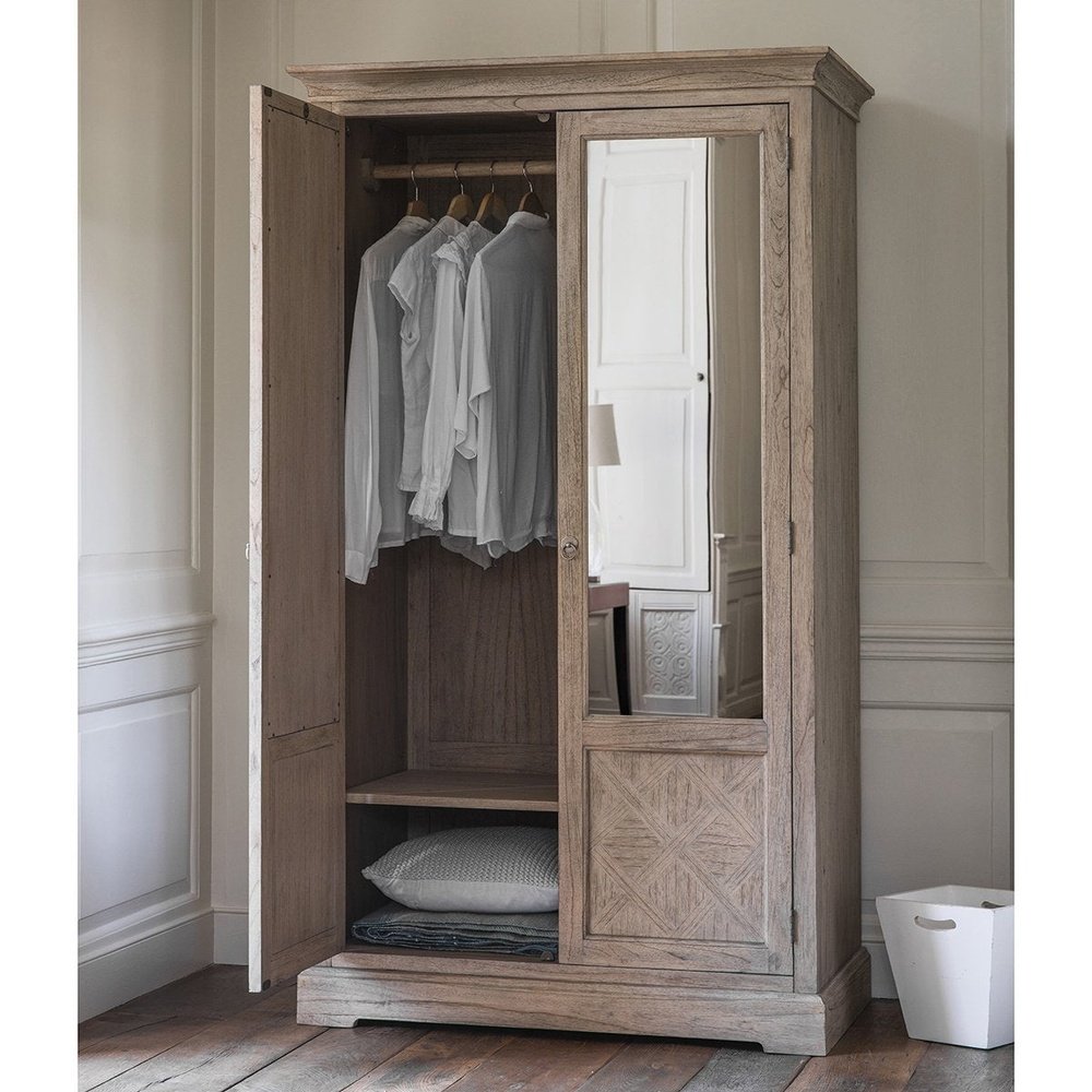 Product photograph of Gallery Interiors Mustique 2 Mirror Door Wardrobe from Olivia's.