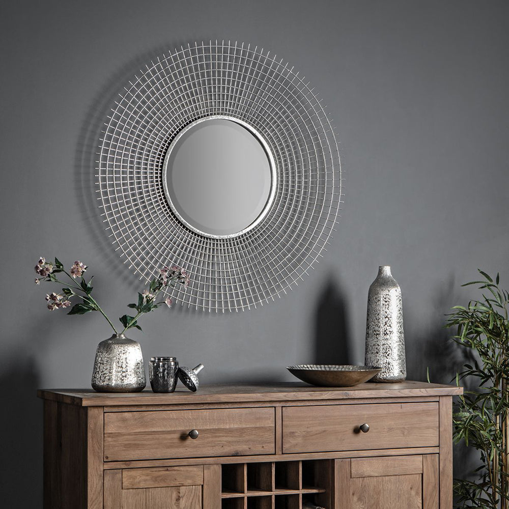 Product photograph of Gallery Interiors Stafford Mirror Silver from Olivia's.
