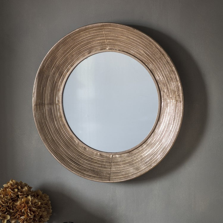 Product photograph of Gallery Interiors Knowle Round Mirror Gold Single from Olivia's