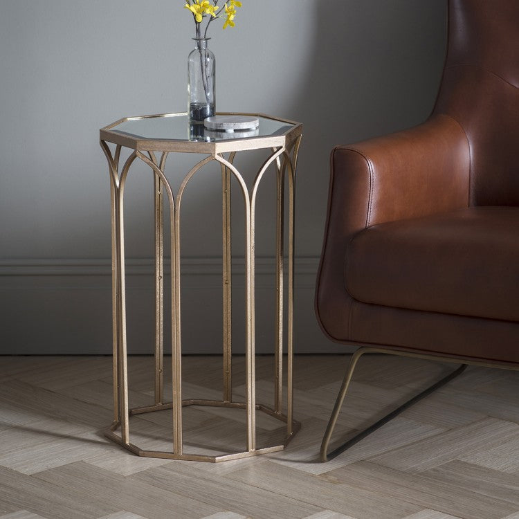 Gallery Direct Canterbury Side Table In Antique Gold