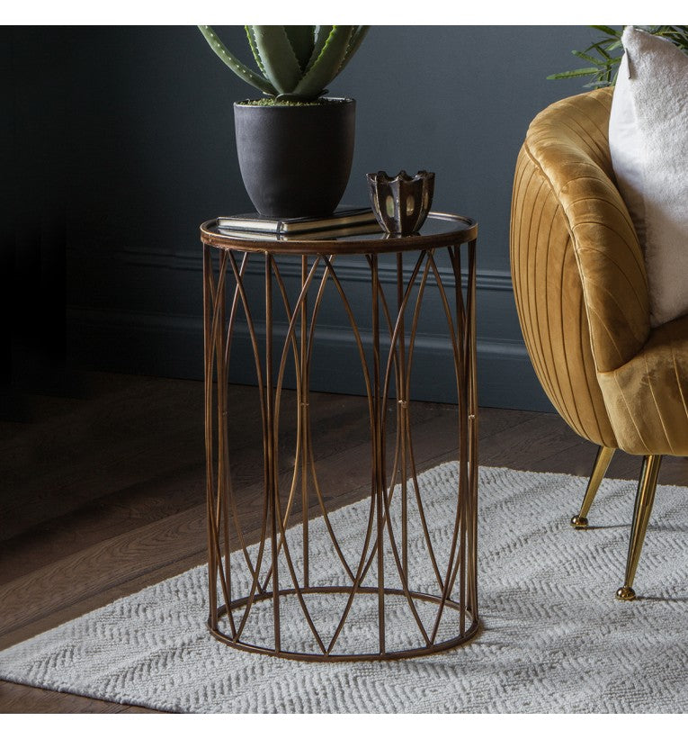 Gallery Direct Highgate Side Table In Antique Gold Outlet