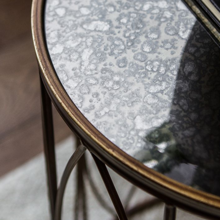 Product photograph of Gallery Interiors Highgate Side Table In Antique Gold from Olivia's.