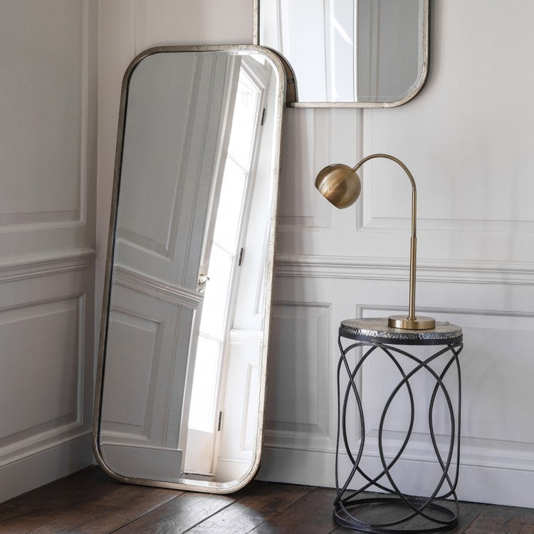 Gallery Direct Logan Leaner Mirror Distressed Champagne Full Length