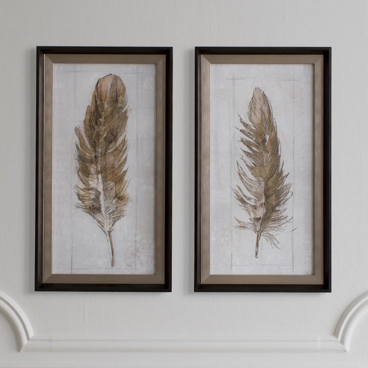 Gallery Interiors Autumn Feather Set Of 2 | Outlet