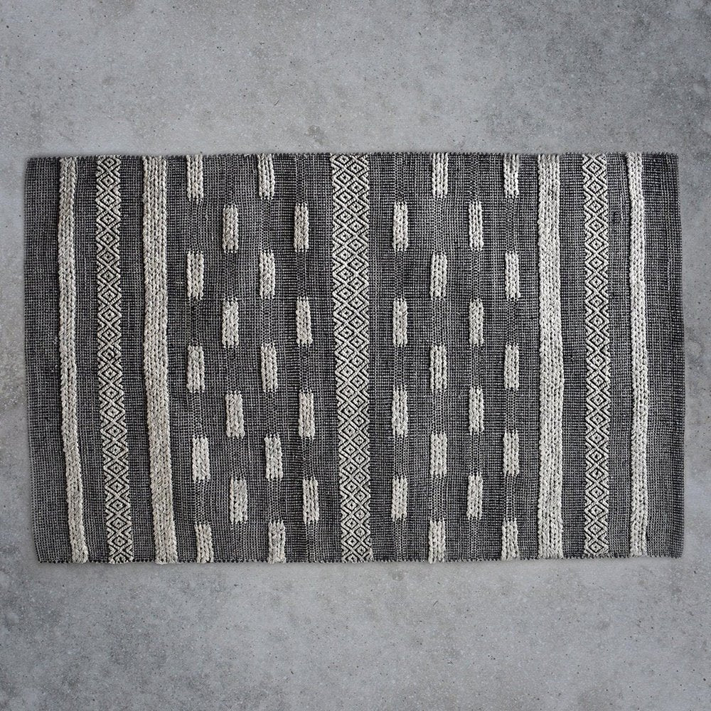 Product photograph of Gallery Interiors Alamo Textured Navaho Rug In Grey from Olivia's