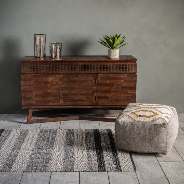 Product photograph of Gallery Interiors Utah Rug In Black Grey from Olivia's