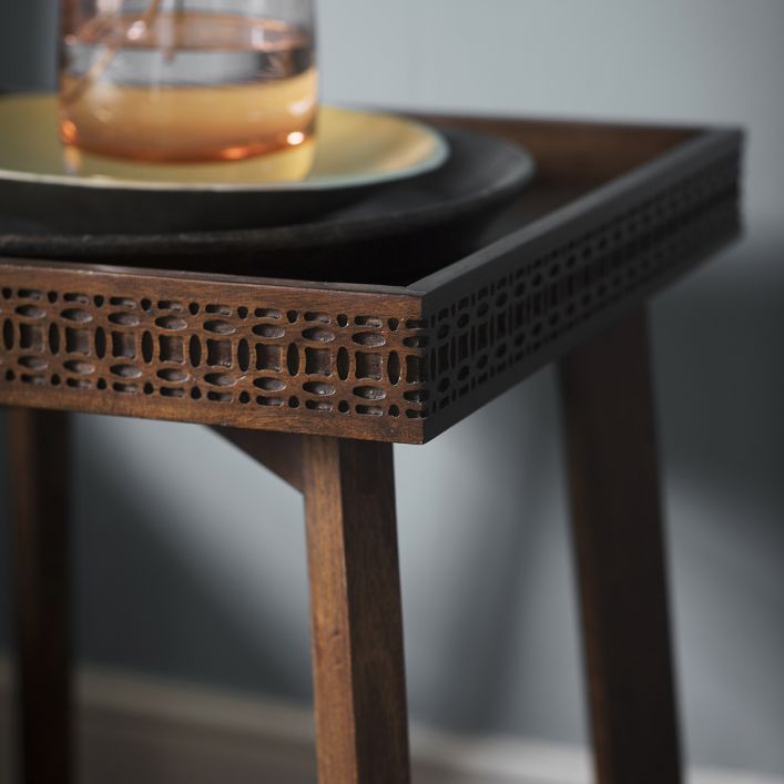 Product photograph of Gallery Interiors Boho Retreat Bedside Table In Brown from Olivia's.