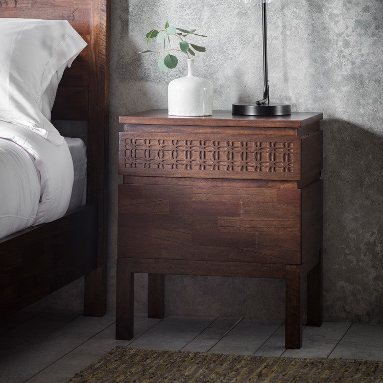 Product photograph of Gallery Interiors Boho Retreat Bedside 2 Drawer Chest from Olivia's.
