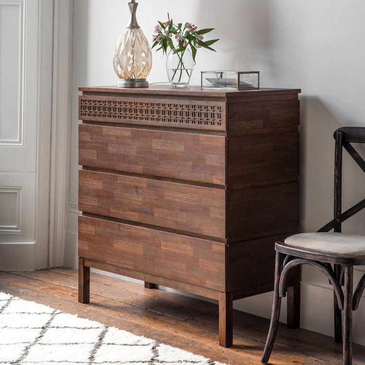 Product photograph of Gallery Interiors Boho Retreat 4 Drawer Chest from Olivia's