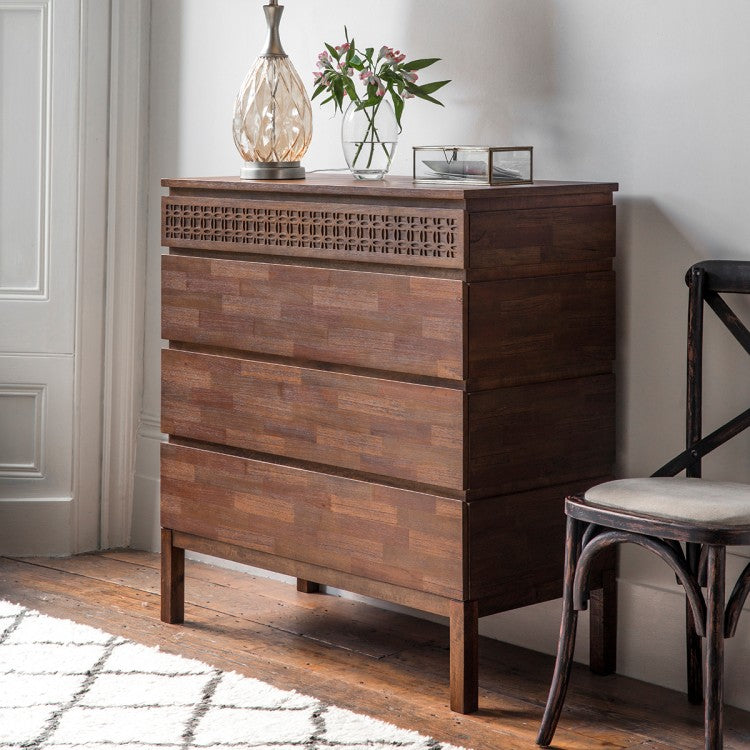 Product photograph of Gallery Interiors Boho Retreat 4 Drawer Chest from Olivia's.