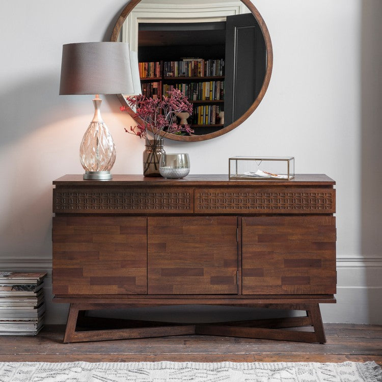 Product photograph of Gallery Interiors Boho Retreat 3 Door 2 Drawer Sideboard from Olivia's.