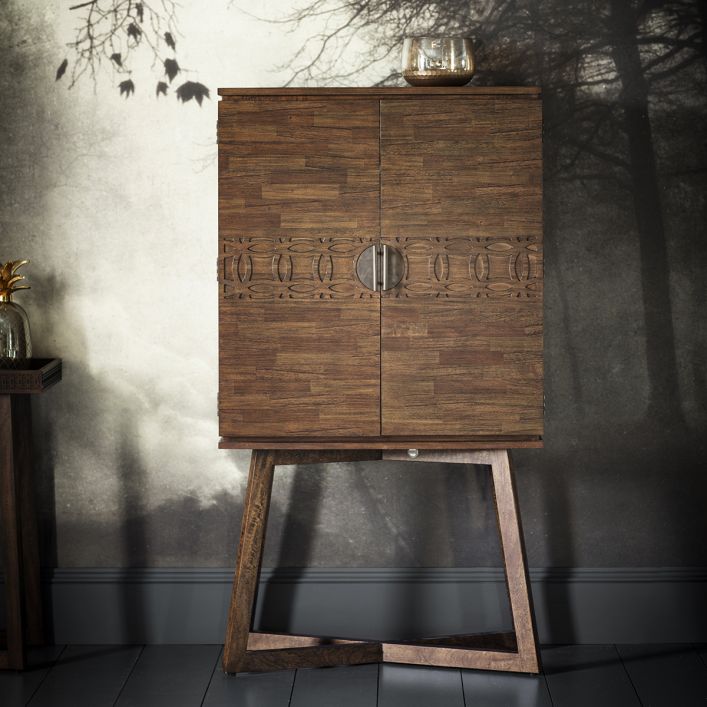Product photograph of Gallery Interiors Boho Retreat Cocktail Cabinet In Brown from Olivia's