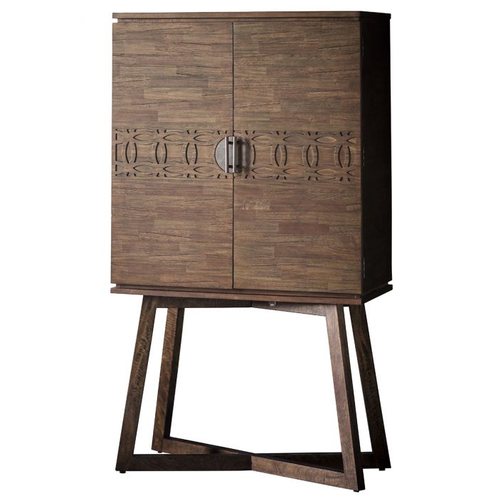 Product photograph of Gallery Interiors Boho Retreat Cocktail Cabinet In Brown from Olivia's.