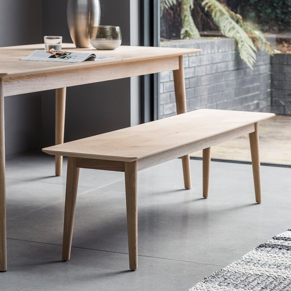 Product photograph of Gallery Interiors Milano Oak Scandi Dining Bench from Olivia's