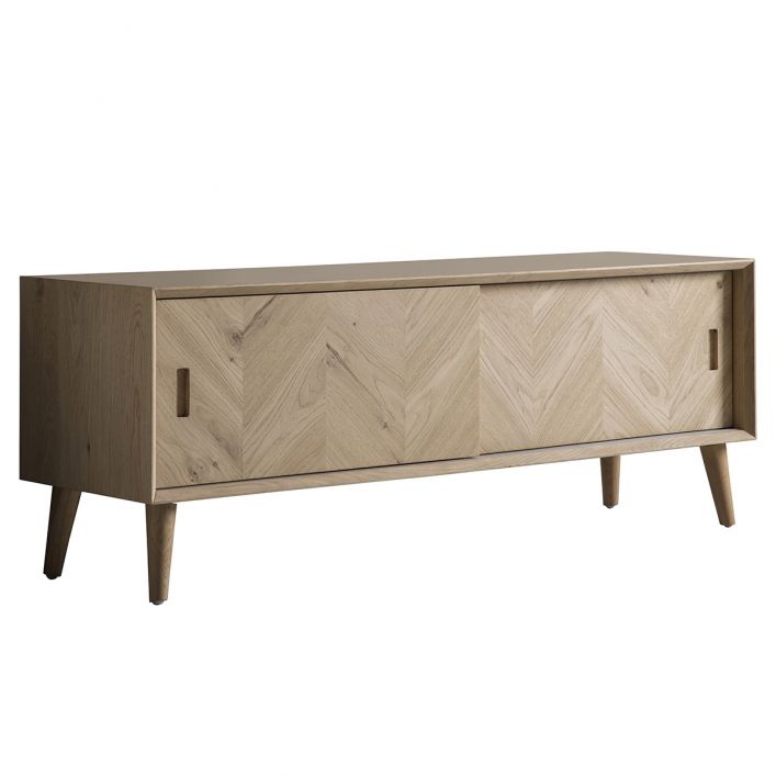 Product photograph of Gallery Interiors Milano Scandi Media Unit In Oak from Olivia's