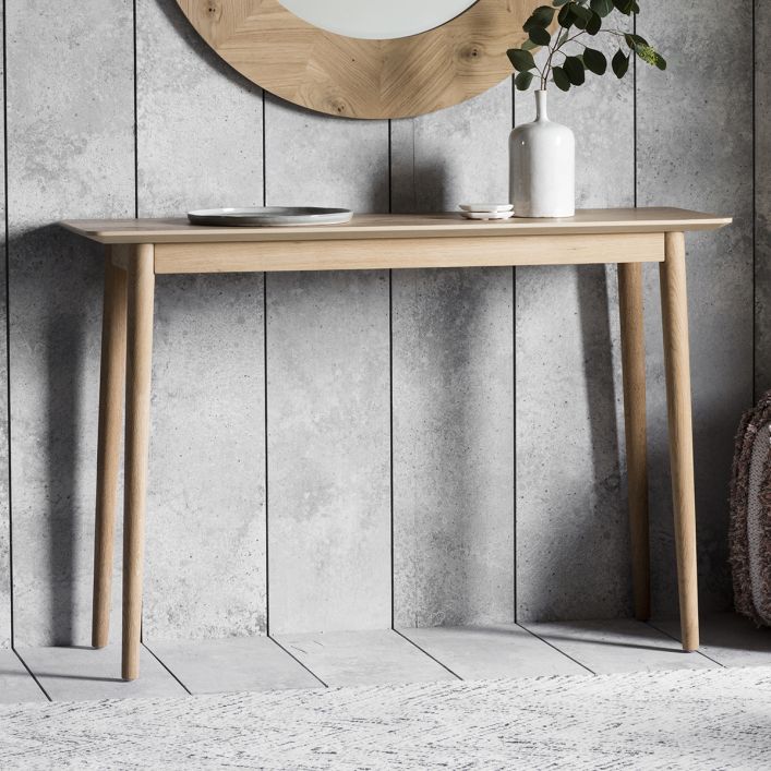 Product photograph of Gallery Interiors Milano Scandi Console Table In Oak from Olivia's