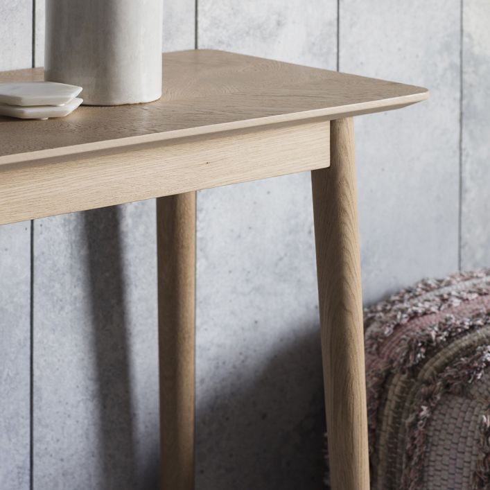 Product photograph of Gallery Interiors Milano Scandi Console Table In Oak from Olivia's.