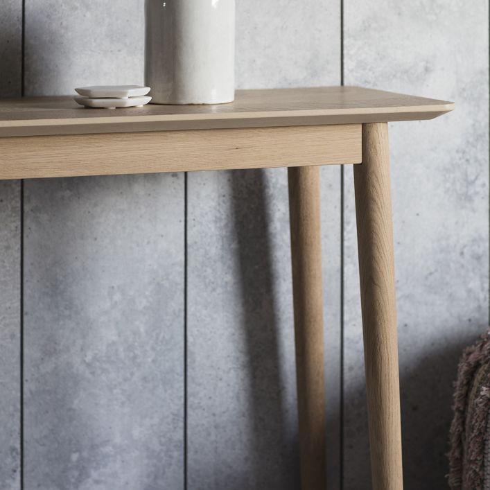 Product photograph of Gallery Interiors Milano Scandi Console Table In Oak from Olivia's.