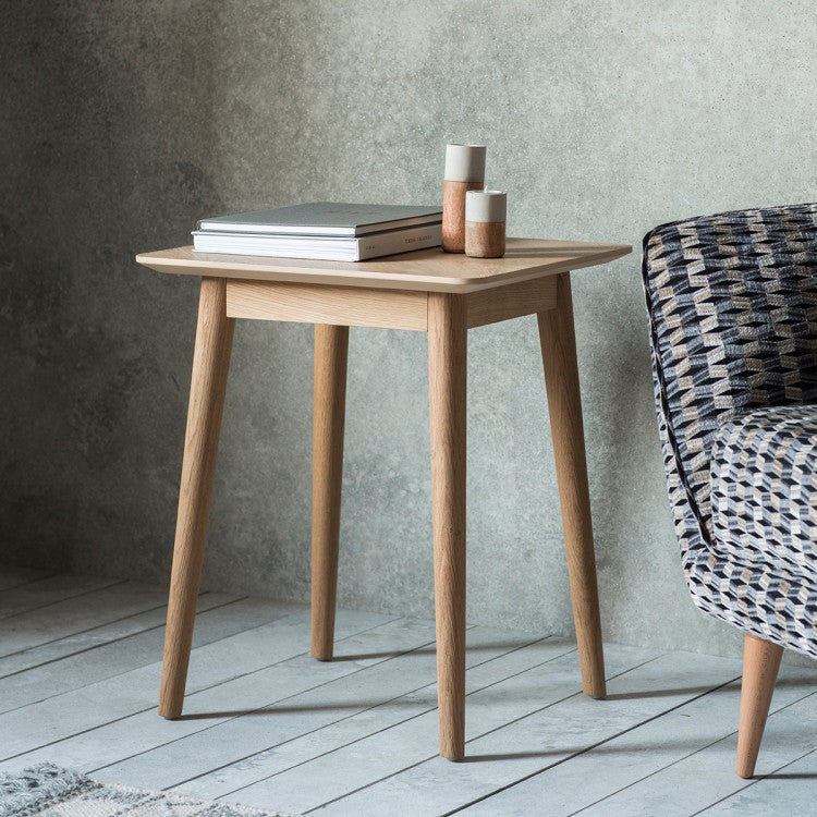 Product photograph of Gallery Interiors Milano Scandi Side Table In Light Oak from Olivia's.