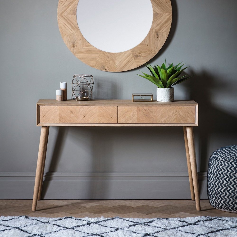 Product photograph of Gallery Interiors Milano 2 Drawer Console Table from Olivia's.