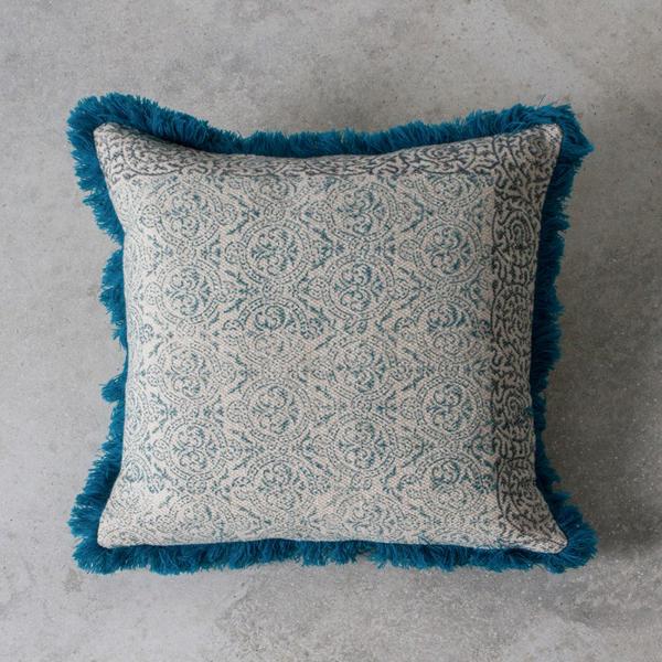 Gallery Interiors Nakur Block Printed Cushion Outlet