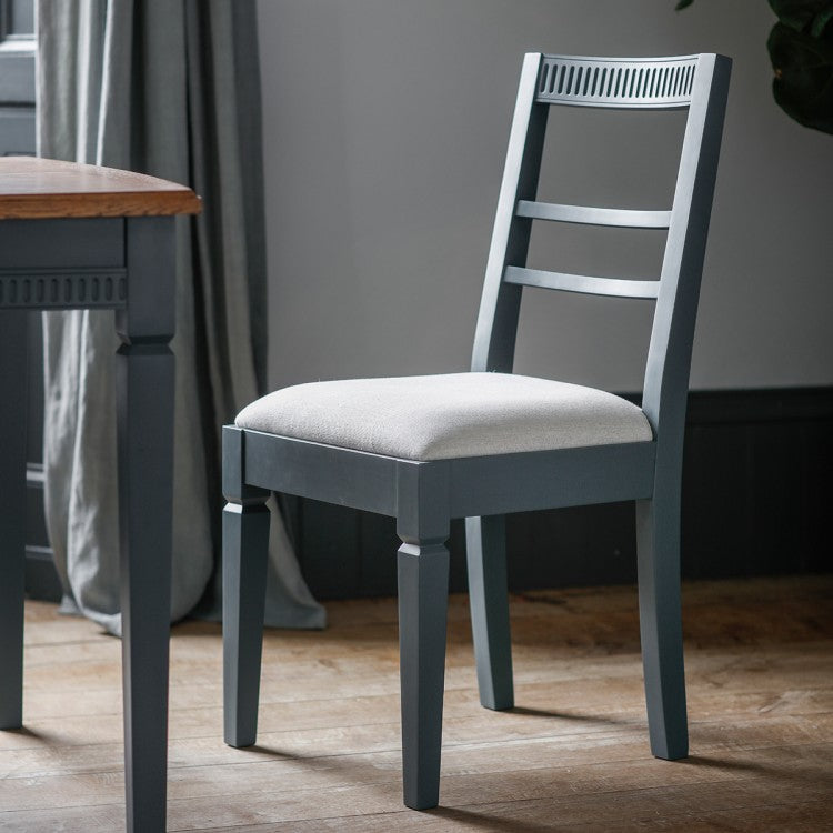 Gallery Interiors Set Of 2 Bronte Of Dining Chairs In Storm Blue