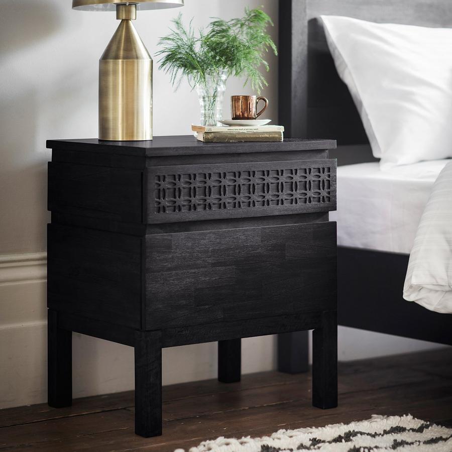 Gallery Interiors Boho Boutique Bedside 2 Drawer Chest Outlet