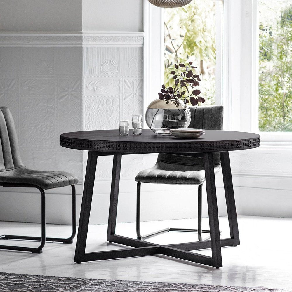 Product photograph of Gallery Interiors Boho Boutique Round 4 Seater Dining Table from Olivia's.