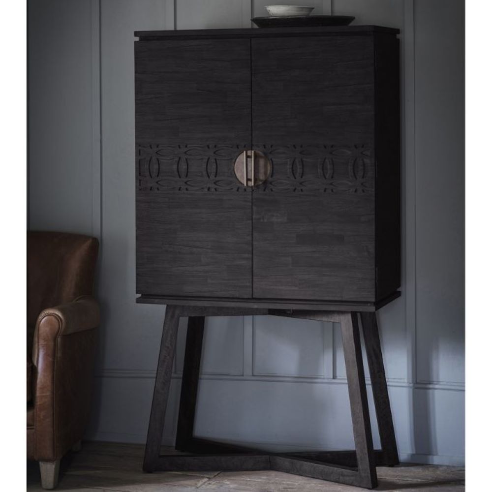 Product photograph of Gallery Interiors Boho Boutique Cocktail Cabinet Black from Olivia's.