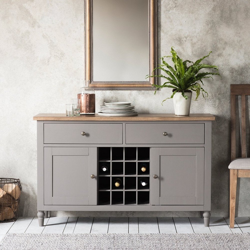 Gallery Interiors Cookham Large Sideboard In Grey