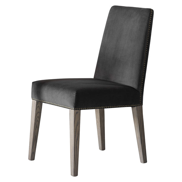 Gallery Direct Rex Dining Chair In Mouse Velvet 2pk Outlet