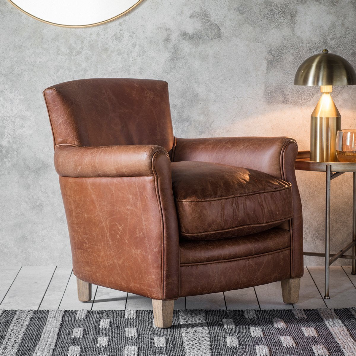 Gallery Interiors Mr Paddington Vintage Brown Armchair Outlet