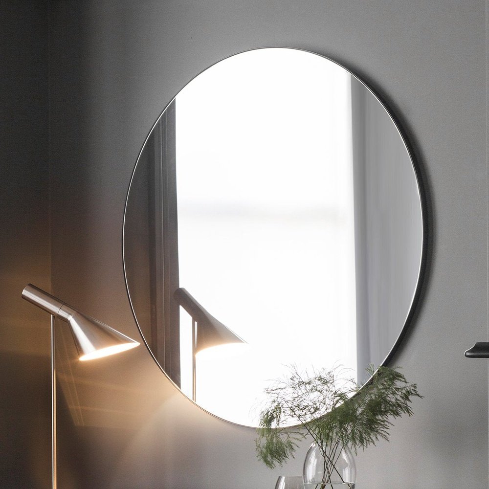 Product photograph of Gallery Interiors Hayle Round Mirror In Black from Olivia's