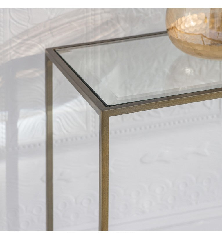 Product photograph of Gallery Interiors Rothbury Console Table In Bronze from Olivia's.