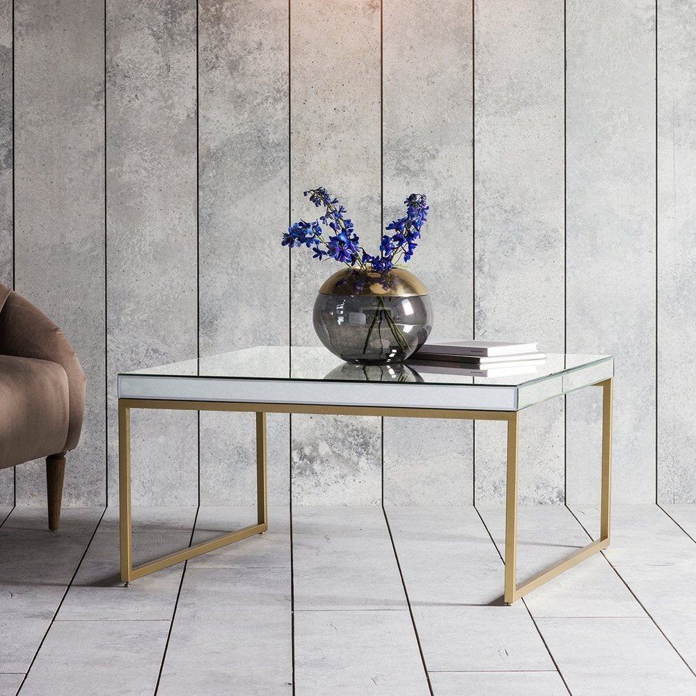 Gallery Direct Pippard Mirrored Top Coffee Table In Champagne